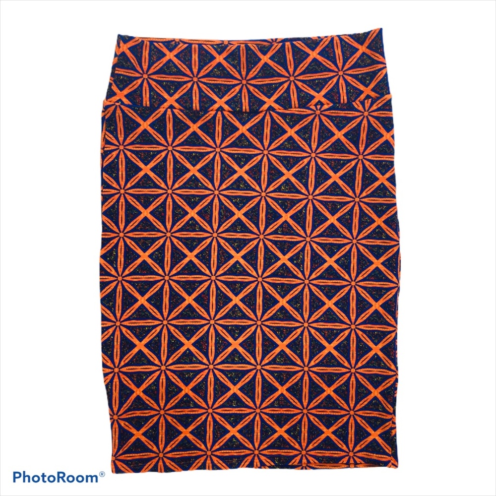 NWT LuLaRoe Cassie Skirt Orange and Blue Size XL